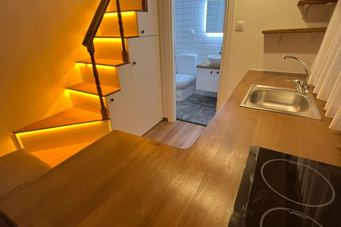 Hygge 6 metre tiny house iç kısım ve aydınlatma