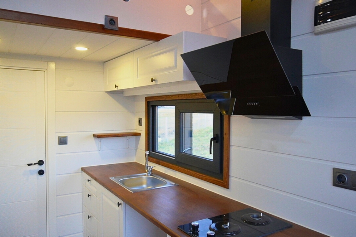Hygge 6 metre tiny house mutfak görünümü