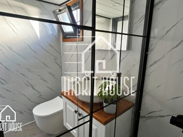 hygge 8 metre tiny house banyo ve duşakabin