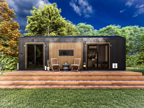 Lagom 8 metre tek katlı 1+1 verandalı römorklu tiny house, Almanya ve Trakya bölgesi için geniş yaşam alanı.