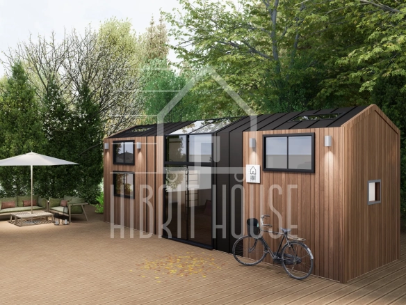 Serenity 10M çift loftlu Tiny House – tekerlekli mobil ev